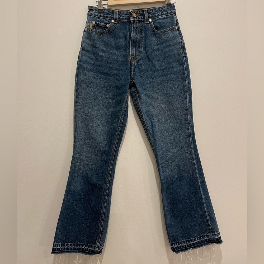 Ganni Blue Flare jeans dark indigo size 26